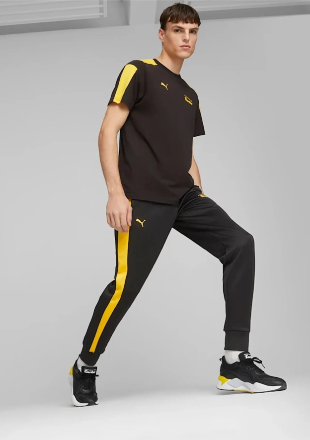 Puma black and yellow hot sale tracksuit