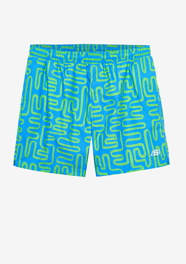 SKECHERS BLUE Erkek SKECHERS M 5 inch Allover Print Swimshort