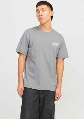 JACK JONES Gri Erkek Baskılı T-Shirt