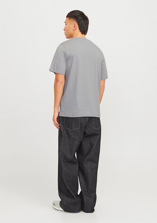 JACK JONES Gri Erkek Baskılı T-Shirt