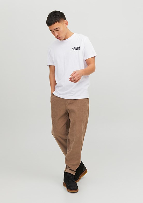 JACK&JONES JJECORP - 12151955 Erkek Beyaz Baskılı T-Shirt