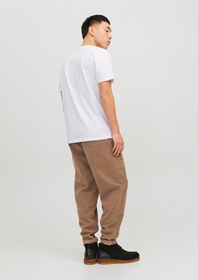 JACK&JONES JJECORP - 12151955 Erkek Beyaz Baskılı T-Shirt