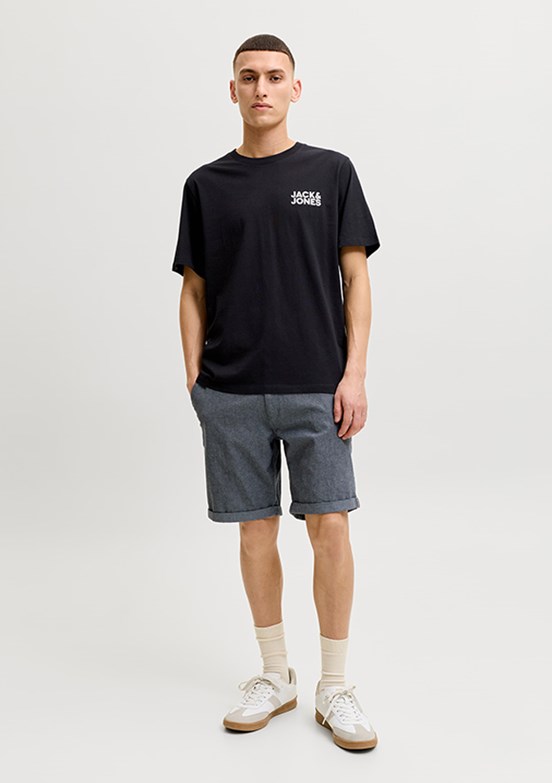 JACK&JONES JJECORP - 12151955 Erkek Siyah Baskılı T-Shirt