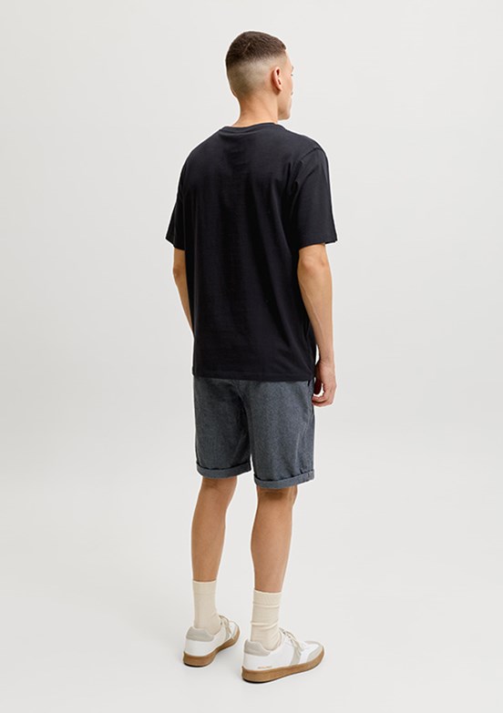 JACK&JONES JJECORP - 12151955 Erkek Siyah Baskılı T-Shirt
