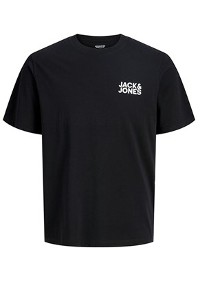 JACK&JONES JJECORP - 12151955 Erkek Siyah Baskılı T-Shirt