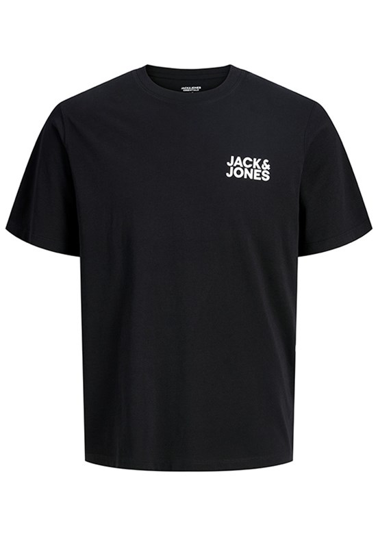 JACK&JONES JJECORP - 12151955 Erkek Siyah Baskılı T-Shirt