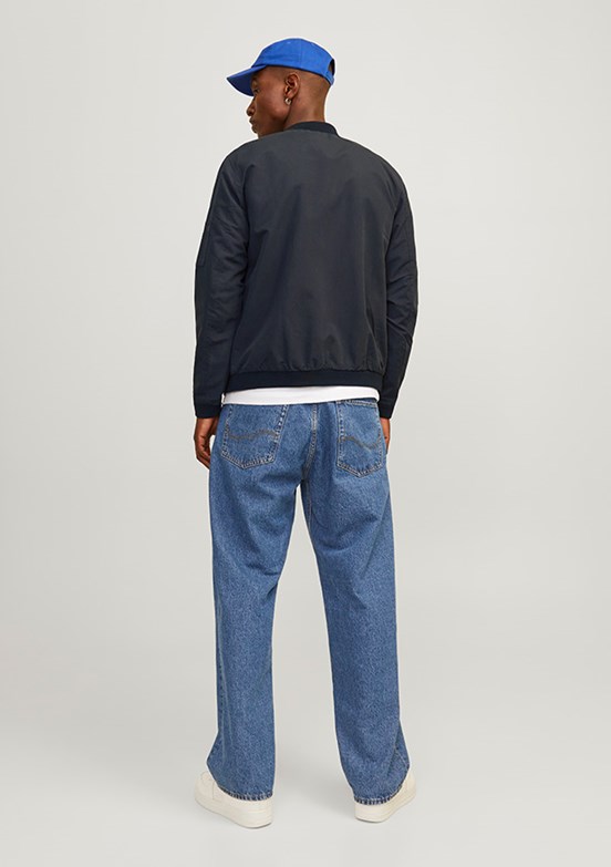 JACK&JONES JJERUSH BOMBER NOOS - 12165203 Erkek Siyah Bomber Mont