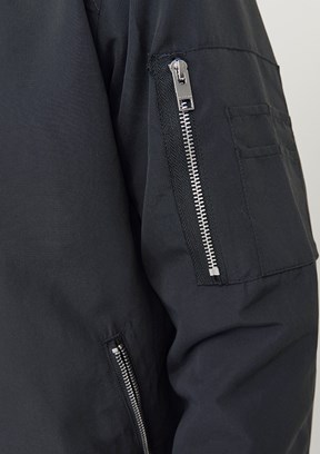 JACK&JONES JJERUSH BOMBER NOOS - 12165203 Erkek Siyah Bomber Mont