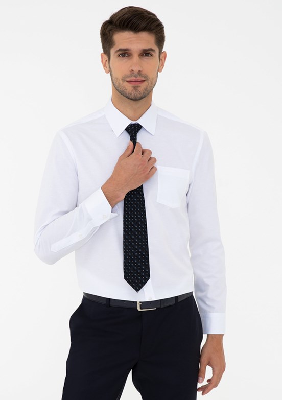 Pierre Cardin Beyaz Erkek Dokuma Gömlek
