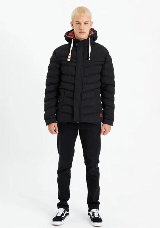THE CROW Siyah Unisex Yetişkin Kapüşonlu Mont