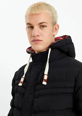 THE CROW Siyah Unisex Yetişkin Kapüşonlu Mont