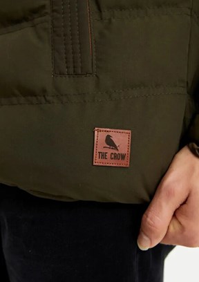 THE CROW Yeşil Unisex Yetişkin Kapüşonlu Mont
