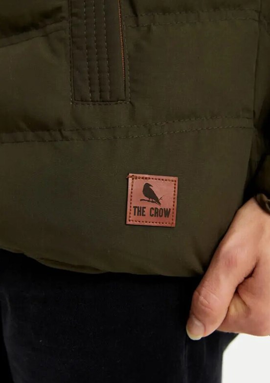 THE CROW Yeşil Unisex Yetişkin Kapüşonlu Mont