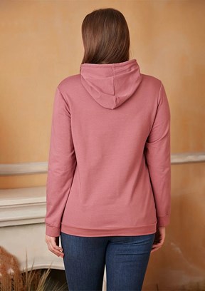 Rmg Pembe Kadın Kapüşonlu Sweatshirt