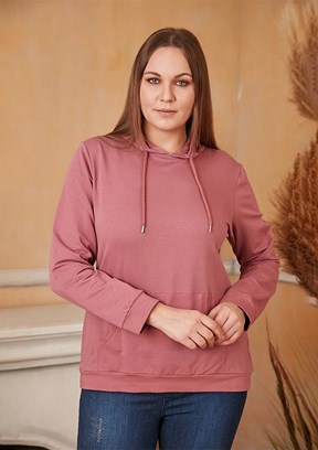 Rmg Pembe Kadın Kapüşonlu Sweatshirt