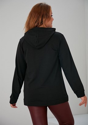 Rmg Siyah Kadın Kapüşonlu Sweatshirt