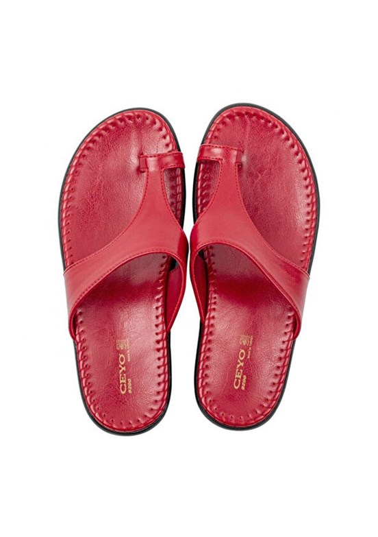 CEYO - 9200-2 Kadın Kırmızı Casual Terlik