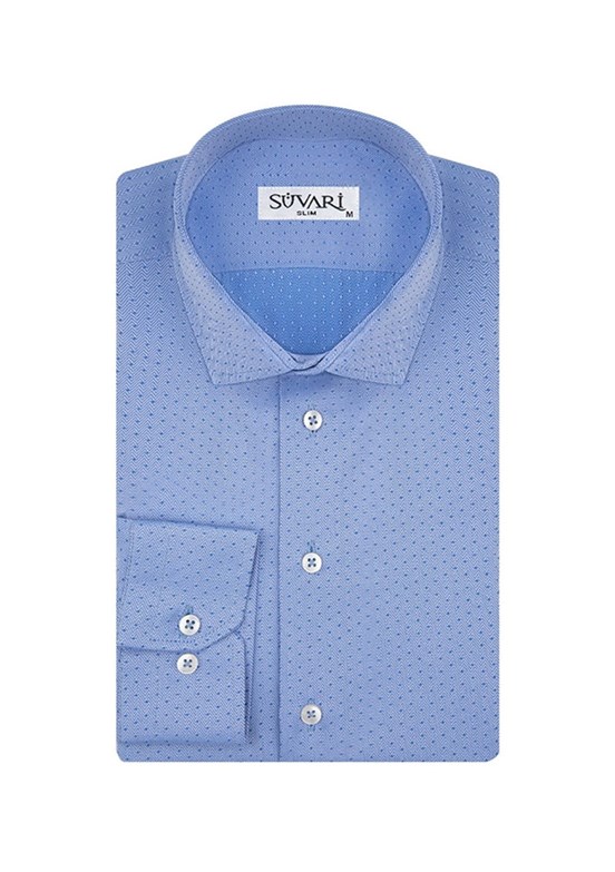 SÜVARİ - GM2024700182 Erkek Mavi Slim Gömlek