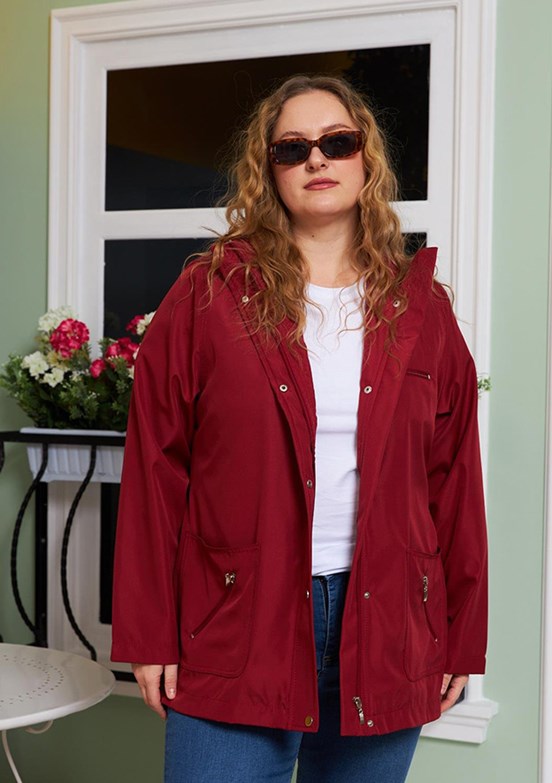 RMG Bordo Kadın Trençkot