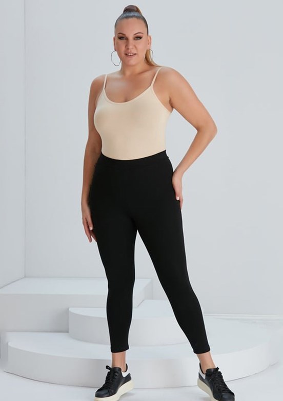 RMG - 1577 Kadın Siyah Basic Tayt