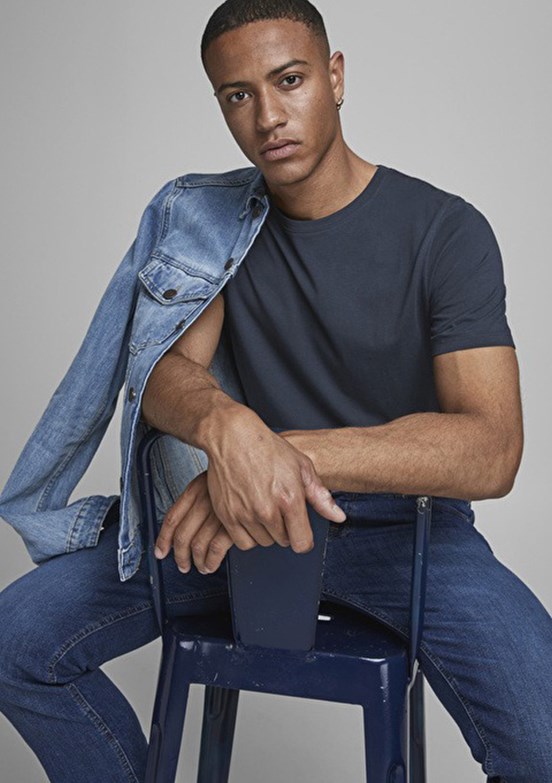 JACK JONES Çok Renkli Erkek Basic T-Shirt