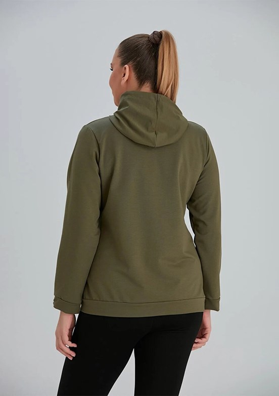 Rmg Yeşil Kadın Kapüşonlu Sweatshirt