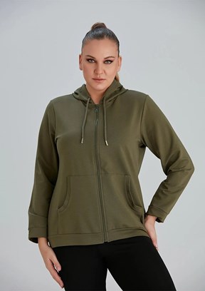 Rmg Yeşil Kadın Kapüşonlu Sweatshirt