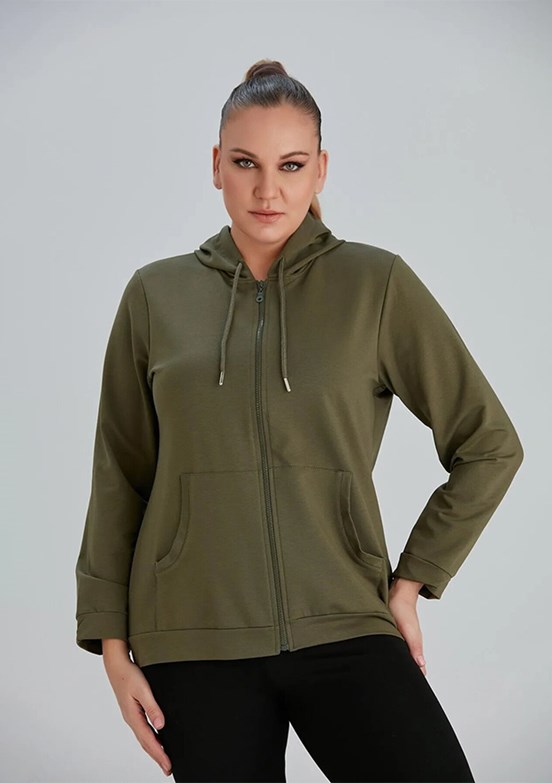 Rmg Yeşil Kadın Kapüşonlu Sweatshirt