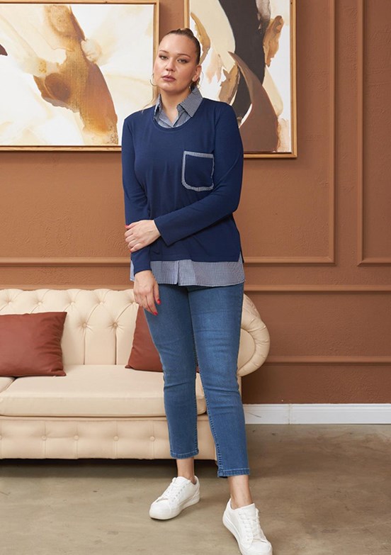 Rmg Kadın Desenli Bluz