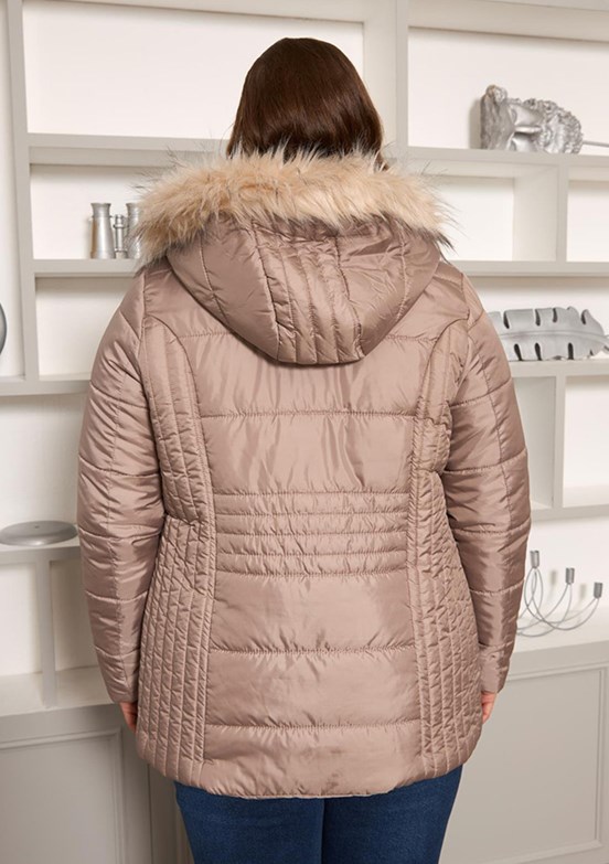 RMG Bej Kadın Basic Mont