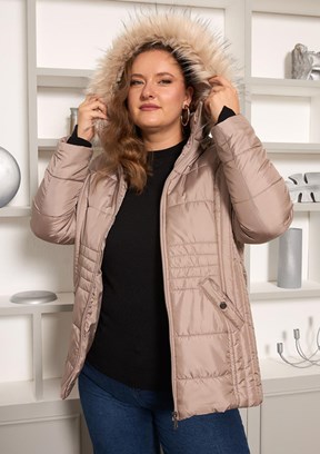 RMG Bej Kadın Basic Mont