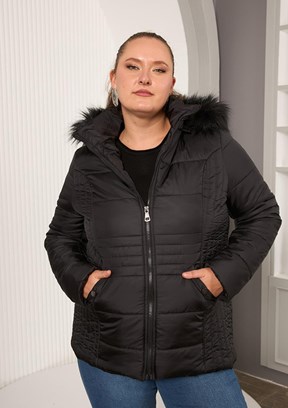 RMG Siyah Kadın Basic Mont