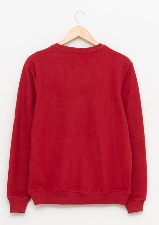 JOHNNY JOE Bordo Erkek Sweat Shirt
