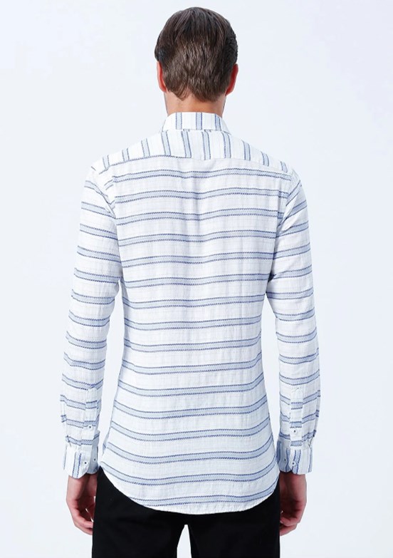 COTTON SLIM UZUN KOL, S, Mavi Buz