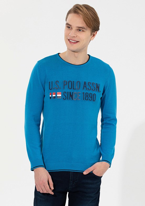 US POLO ASSN Çok Renkli Erkek Slim Kazak