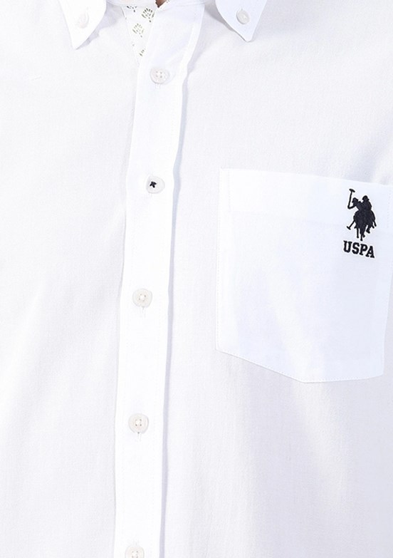 US POLO ASSN Beyaz Erkek Uzun Kol Gömlek