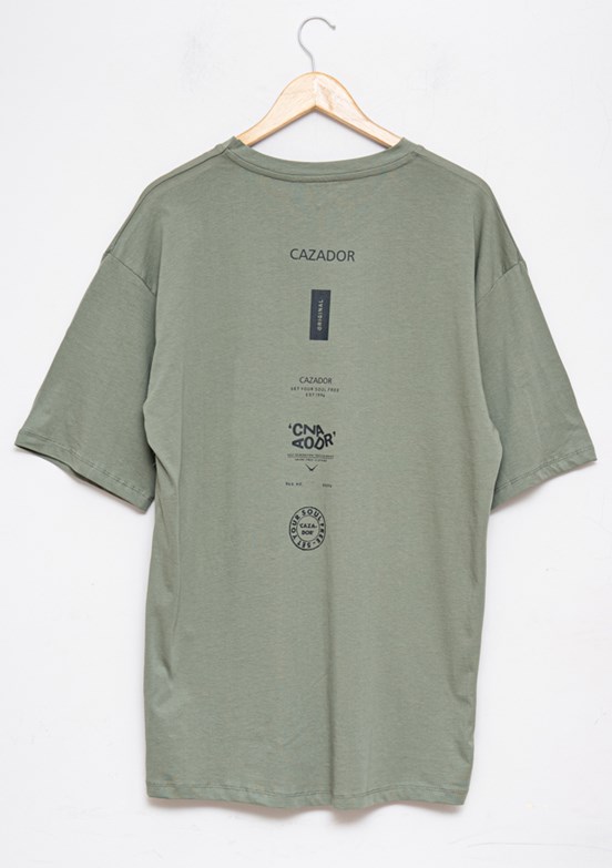 Cazador Yeşil Erkek Bisiklet Yaka T-Shirt