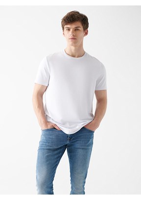 MAVİ Beyaz Erkek Basic T-Shirt