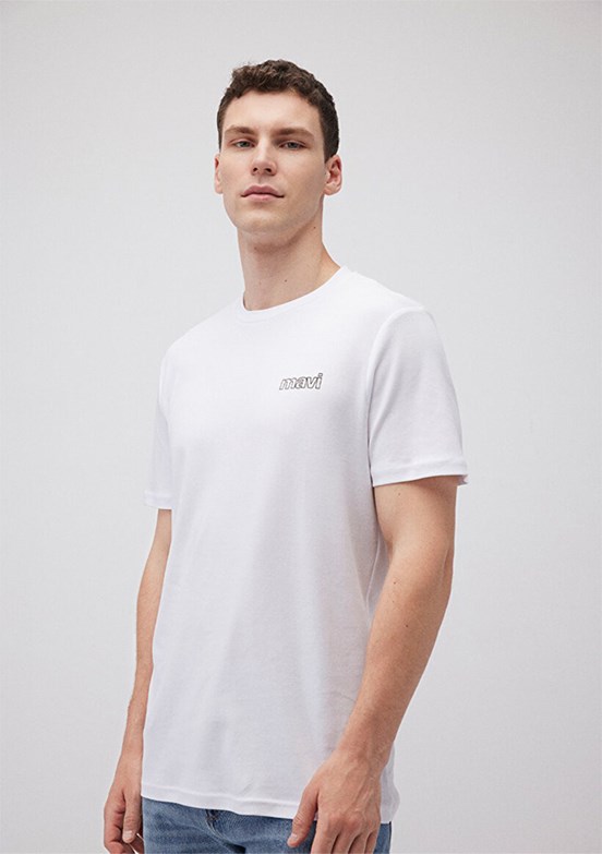 MAVİ Beyaz Erkek Basic T-Shirt