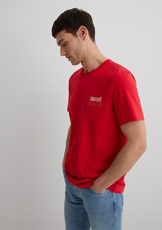 MAVİ Jeans Kırmızı Erkek Baskılı T-shirt