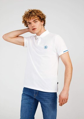 SUMMER POLO, L, OFF WHITE