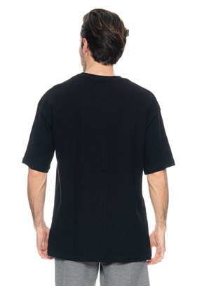 Johnny Joe Siyah Erkek Bisiklet Yaka T-Shirt