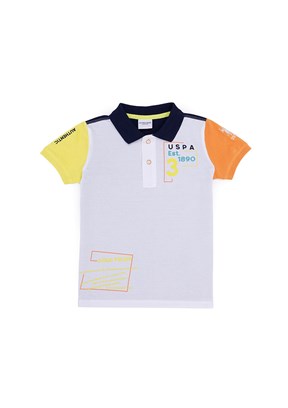 US POLO ASSN Beyaz Erkek Çocuk Polo Yaka T-Shirt