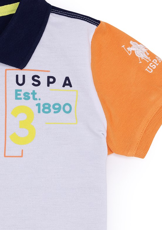 US POLO ASSN Beyaz Erkek Çocuk Polo Yaka T-Shirt