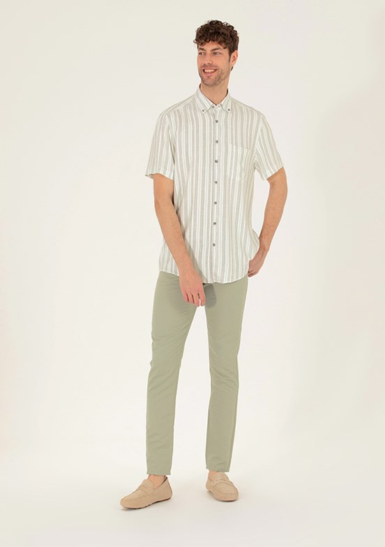 Pierre Cardin Yeşil Erkek Standart Pantolon