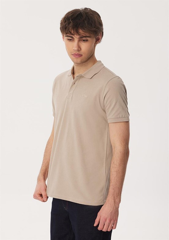 Lee Cooper Bej Erkek Polo Yaka T-Shirt