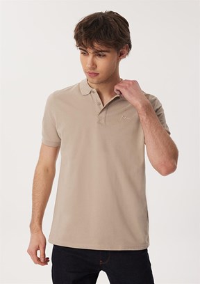 Lee Cooper Bej Erkek Polo Yaka T-Shirt