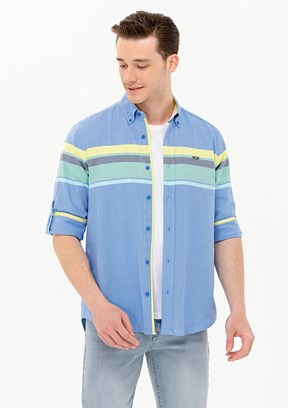 U.S. Polo Assn Mavi Erkek Dokuma Gömlek