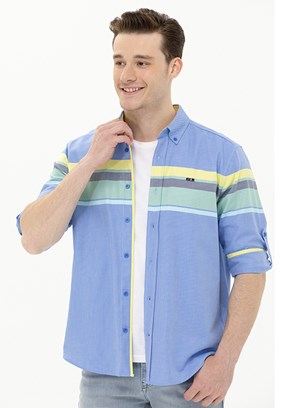 U.S. Polo Assn Mavi Erkek Dokuma Gömlek