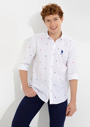 U.S. Polo Assn Mavi Erkek Dokuma Gömlek